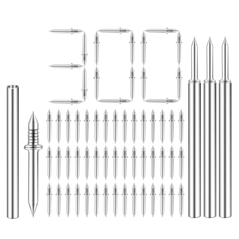 Krttwwx 300PCS Double-Head Skirting Thread Seamless Nail, Double-Headed Nails, Invisible Screws & Specific Sleeve Tool, for Seamless Skirting Thread with Solid Wood Baseboard. - Image 1